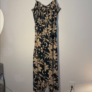 T.J.Maxx Black and Cream Floral Dress